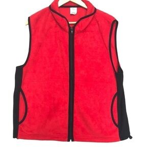 VINTAGE Matrix fashion red fleece sweater vest XL